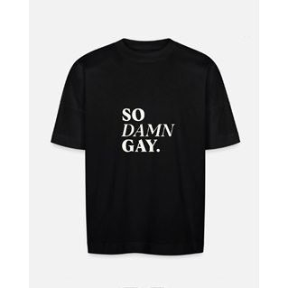 T-paita, So Damn gay, musta